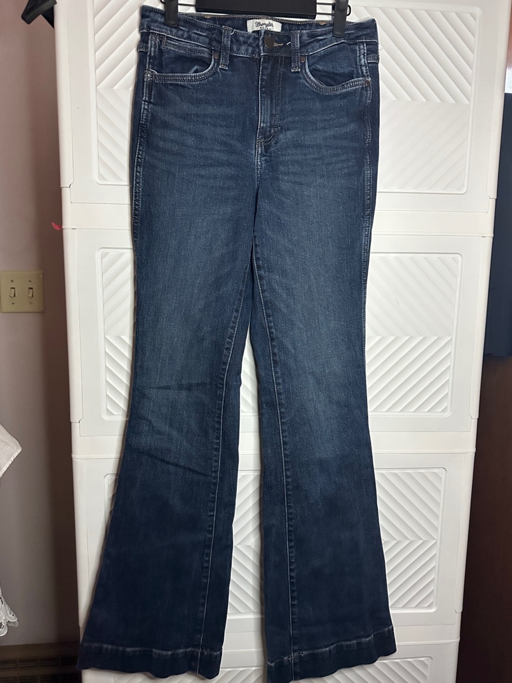 Wrangler Dark Blue Flare Jeans - Classic High Rise